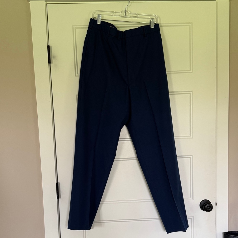 Men's Dark Navy Dress Pants - Classic Tailored Trousers 38L